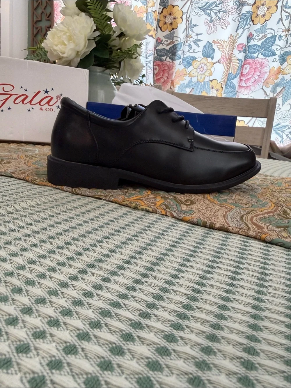 New Boy’s Dress Oxford Lace-Up Formal Shoes Sz 8 NIB Black Gala & Co